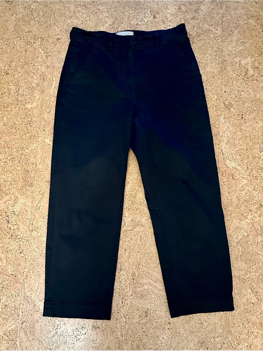 Everlane high-waisted black jeans cropped straight leg size 8